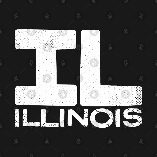 IL Illinois State Vintage Typography by Commykaze