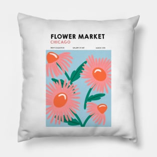 Chicago Flower Market Print Pillow