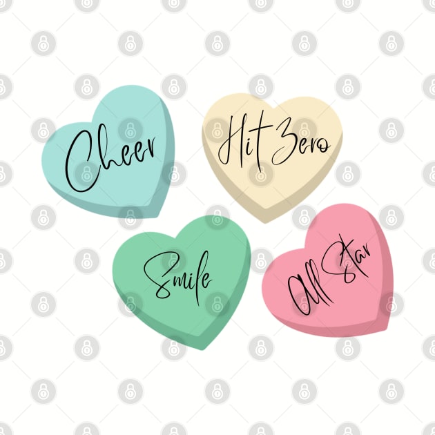 Cheer conversation hearts hit zero by PixieMomma Co