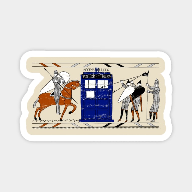 Tardis Bayeux Tapestry Doctor Who Magnet by freeves