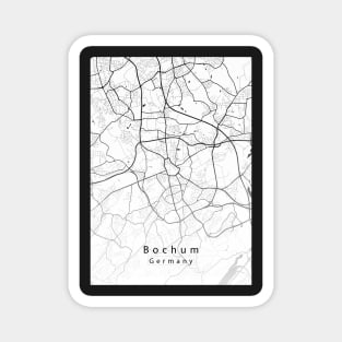 Bochum Germany City Map white Magnet