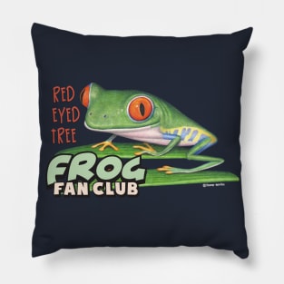 adorable and cute ready to hop green  Red Eyed Tree Frog Pillow