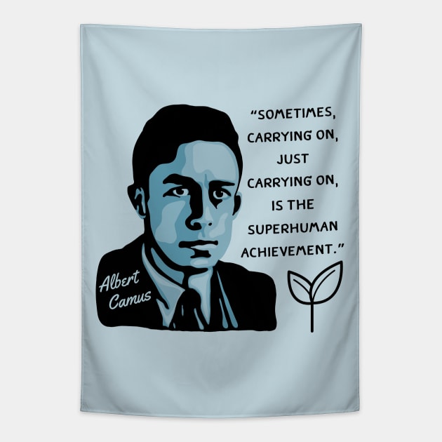 Albert Camus Portrait and Quote Tapestry by Slightly Unhinged