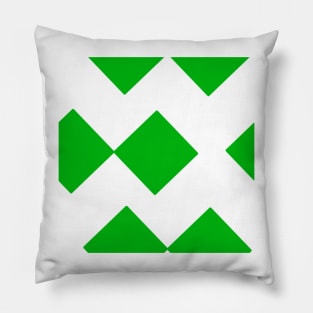 Green Diamond Squares Pillow