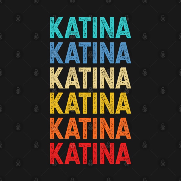 Katina Name Vintage Retro Custom Gift Named Katina by CoolDesignsDz