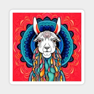 Ella the Colorful Yogi Llama Magnet