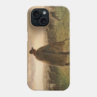 Shepherd Guarding His Flock by Jean-Francois Millet Phone Case