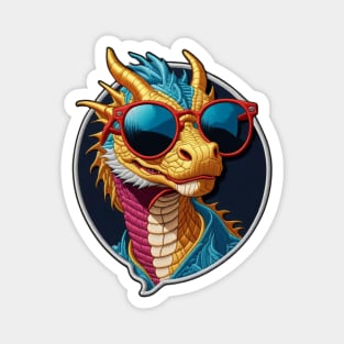 Cool Dragon Embroidered Patch Magnet