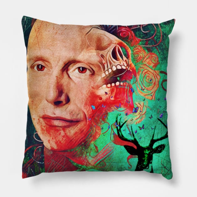 Hannibal Psychedelic Mythos Pillow by OrionLodubyal