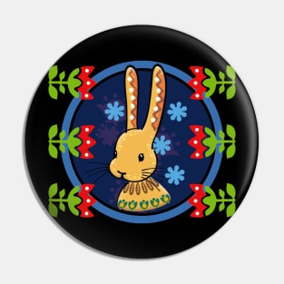 Rabbit Traditional Folk Pattern Pin