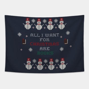 All I Want For Christmas Are Books Tapestry