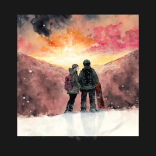 Snowboarder Couple Gift Idea T-Shirt