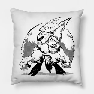 Sheep In Wolf's Clothing (black + white) Pillow