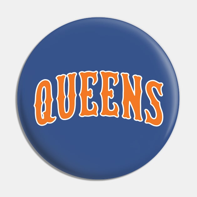 Queens 'New York' Baseball Fan: Represent Your Borough T-Shirt Pin by CC0hort