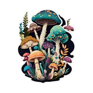 Colorful Mushrooms garden T-Shirt