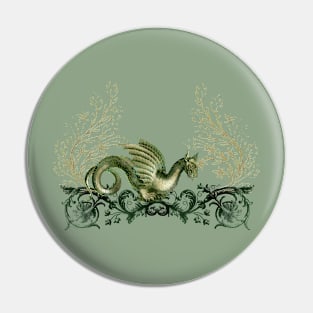 Awesome  dragon, vintage design Pin