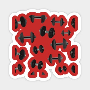 3d dumbbell seamless pattern perfect for people who loves gym Magnet