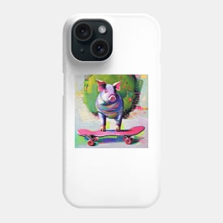 Pig skateboarder Phone Case