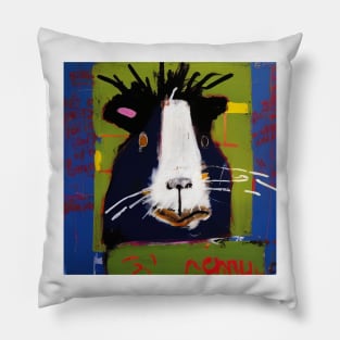 Funny Cartoon Black and White Guinea Pig Pillow