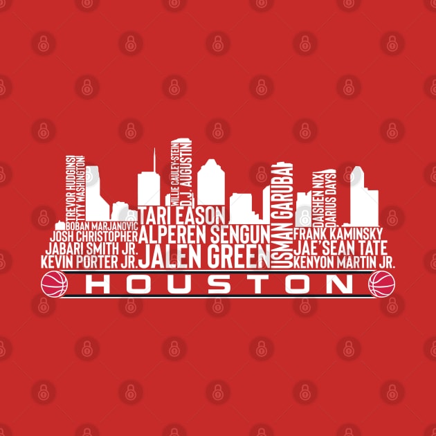 Houston Basketball Team 23 Player Roster, Houston City Skyline by Legend Skyline