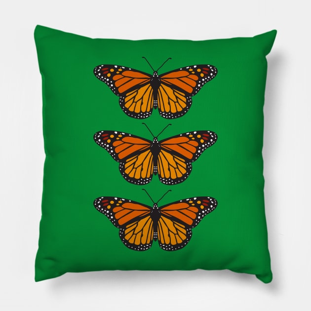 Monarch butterflies Pillow by Jennifer Ladd