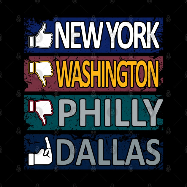 Funny New York Big Blue Pro Football East Rivals by FFFM