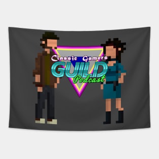 Classic Gamers Guild Podcast Paul & Anna Logo Tapestry