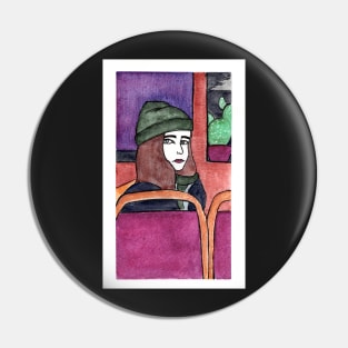 Girl With Green Hat Pin