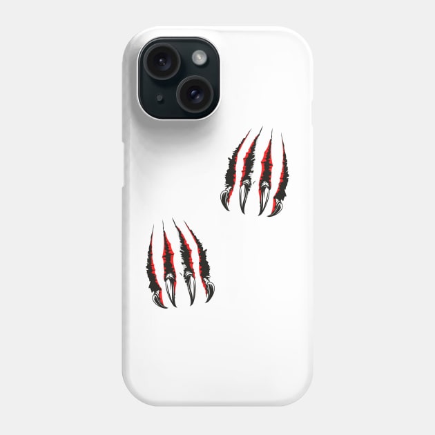 Werewolf Attack Claws Ripping Through! Phone Case by Contentarama