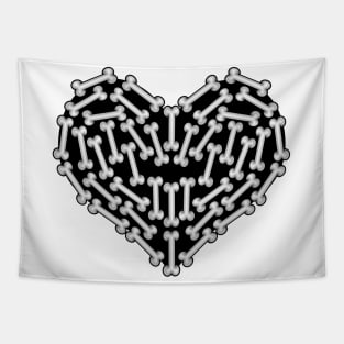 Black Heart made out of Bones - Dark Heart Tapestry