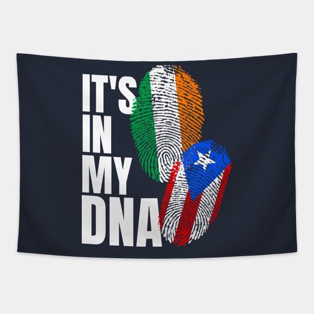 Puerto Rican Plus Irish DNA Mix Flag Heritage Gift Tapestry by Just Rep It!!