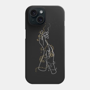 Hands with stars, planets, sun, moon Phone Case