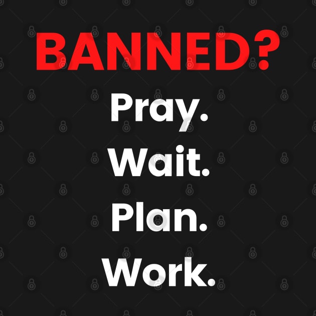 Banned?  Pray Wait Plan Work by Say What You Mean Gifts