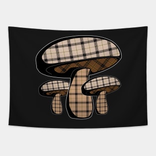 Cute Plaid Cottagecore Mushroom Vintage Tapestry