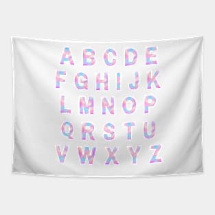 Pastel Galaxy Alphabet Tapestry