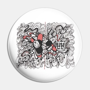 Abstract doodle capsule art Pin