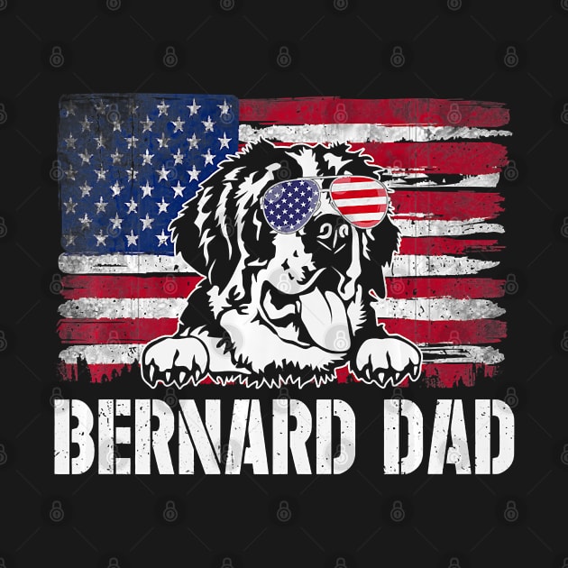 Bernard Dad US American Flag Vintage Father's Day by Swagmart