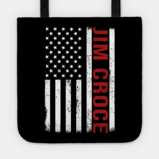 Graphic Jim Croce Proud Name US American Flag Birthday Gift Tote