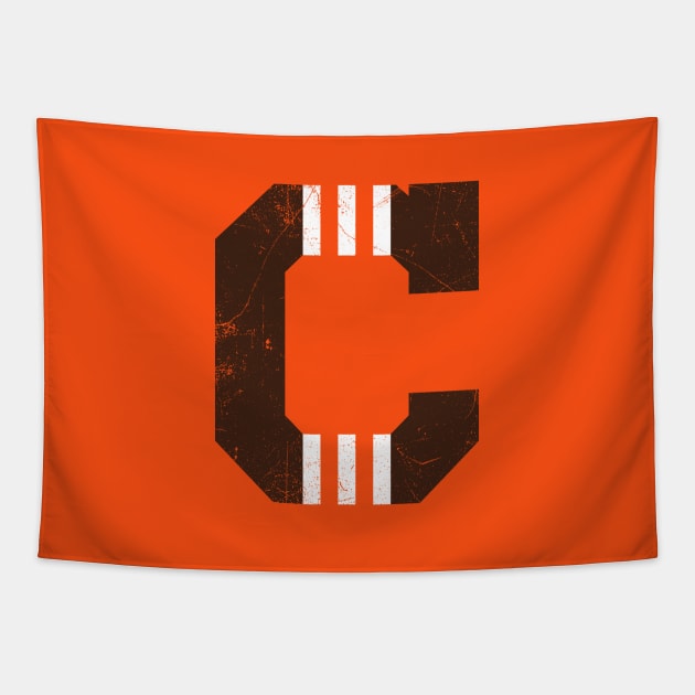 Cleveland C, vintage - orange Tapestry by KFig21