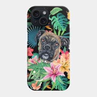 Tropical Brindle Boxer Dog 1 Phone Case