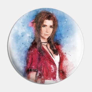 Aerith watercolor Pin