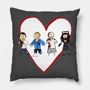 I Heart Saw Stick Figures Pillow