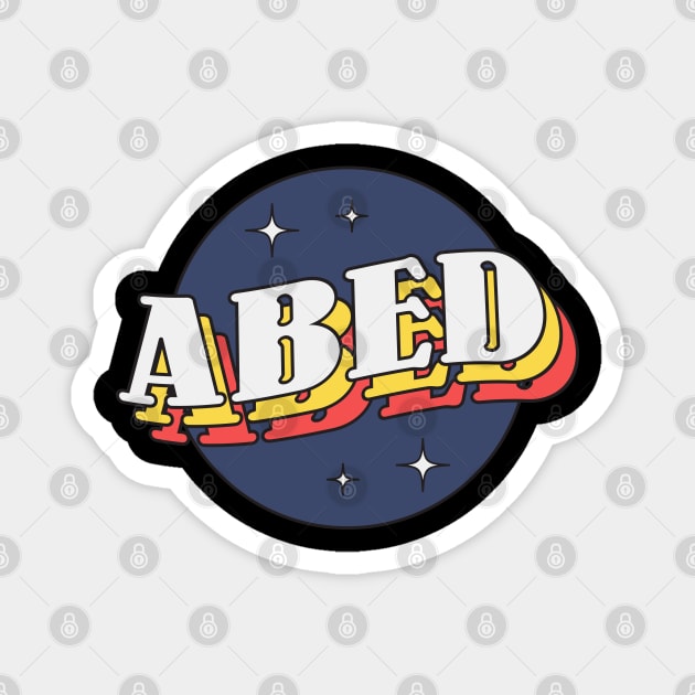 Abed - Colorful Layered Retro Letters Magnet by Mandegraph