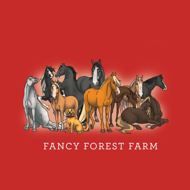 Fancy Forest Farm • Family Portrait • White Text Shirt by FalconArt