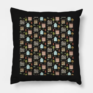 English Houses Pattern Pillow