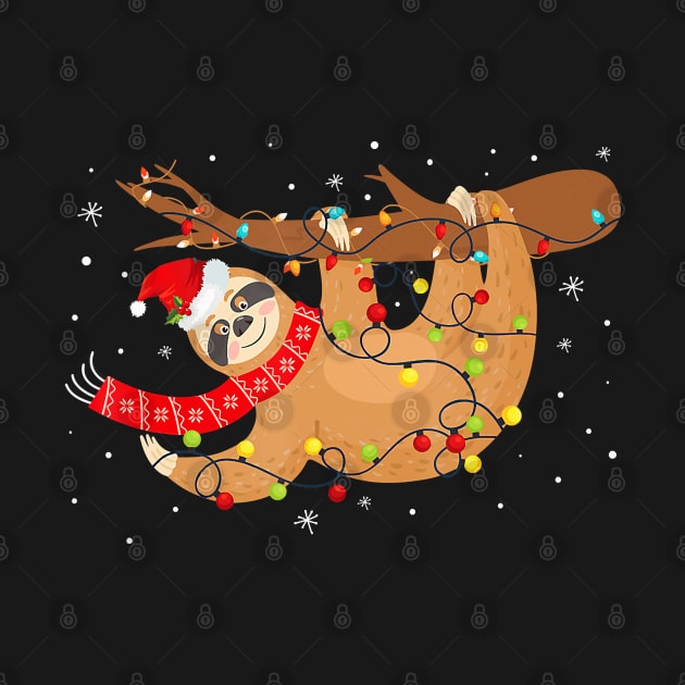 Sloths Christmas Lights Funny Sloths Xmas Matching Family Group by taluswink