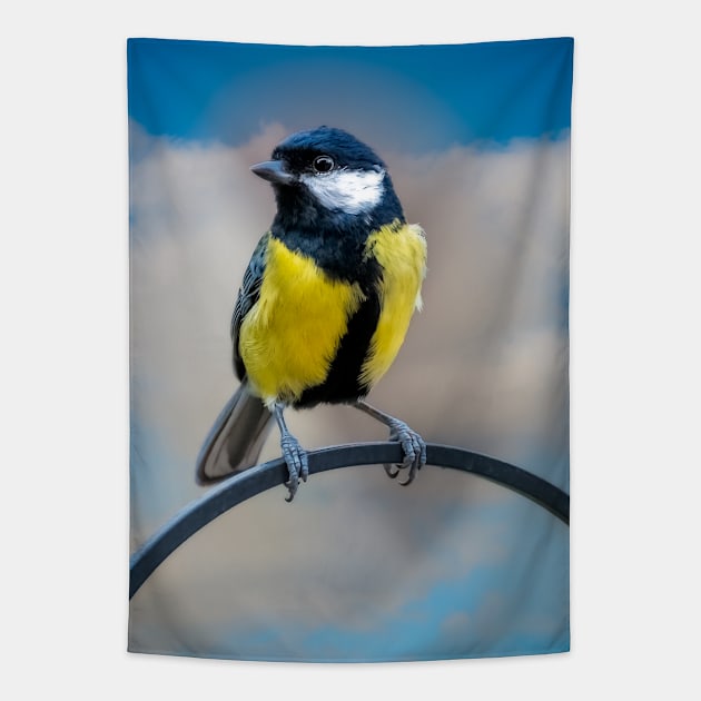 Great Tit Tapestry by Adrian Evans Photography