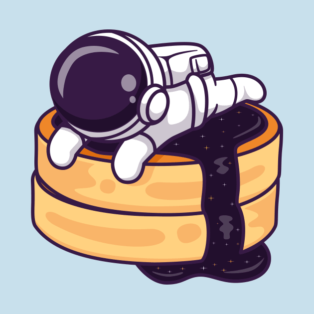 Cute Astronaut Laying On Pancake Cartoon by Catalyst Labs