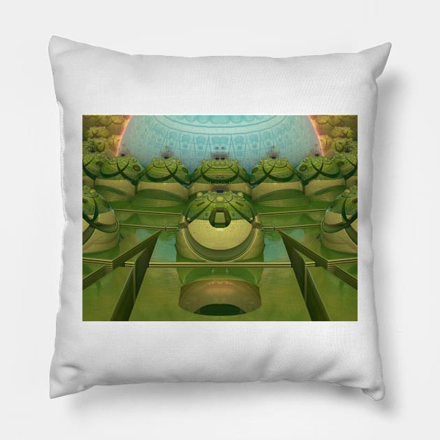 Robin's Egg Among Happy Green Apples Pillow by barrowda