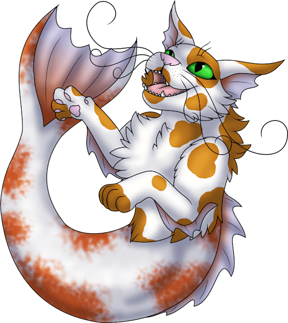 Purrmaid: Ginger Bicolor Kids T-Shirt by spyroid101